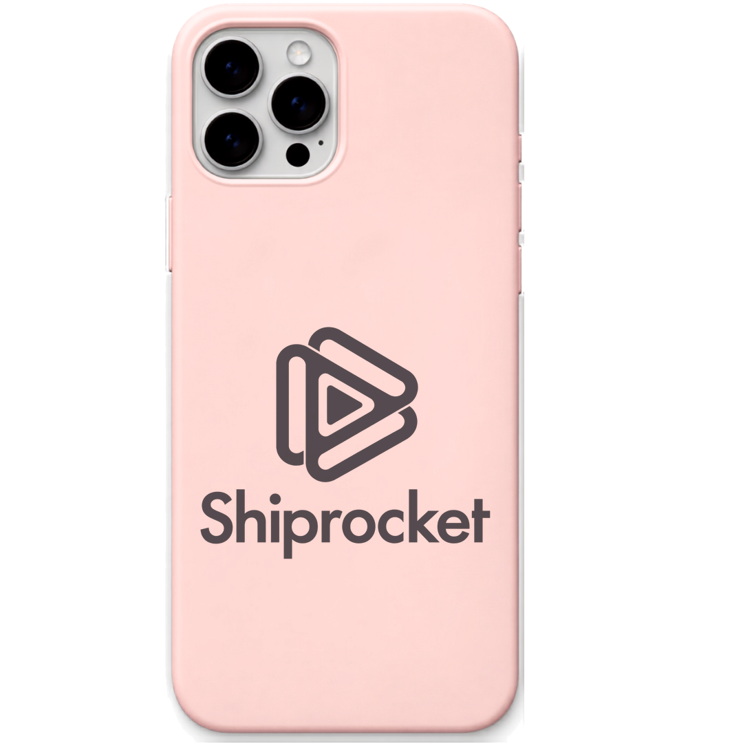 Shiprocket Classic Logo engraved phone cover in Blush Pink