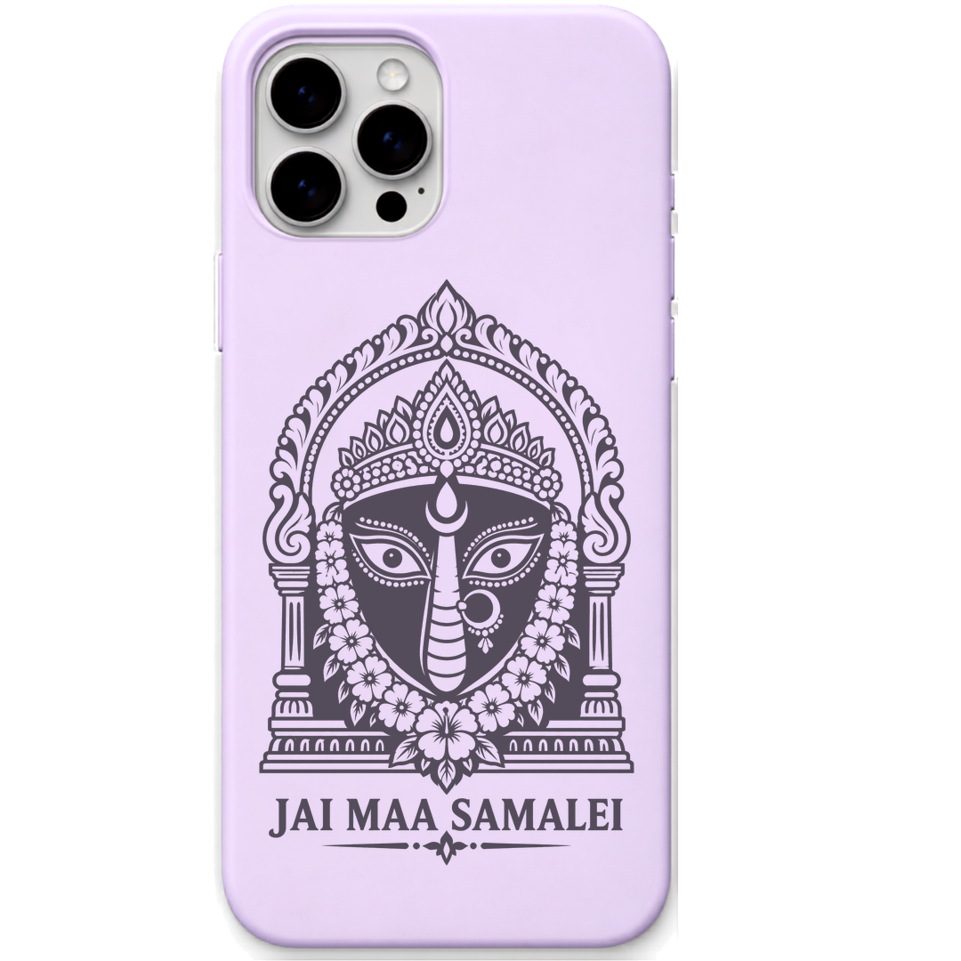 Jai Maa Samalei engraved pastel silicone phone cover in Lavender