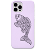 One Fish Endless Flow Pattachitra engraved pastel silicone phone cover in Lavender