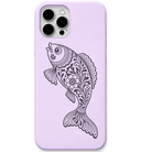 One Fish Endless Flow Pattachitra engraved pastel silicone phone cover in Lavender