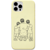 Team Papa dad two sons line art engraved pastel silicone phone cover in Lemon Yellow