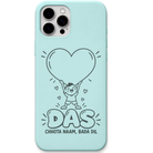 Das Bada Dil engraved pastel silicone phone cover in Mint Green