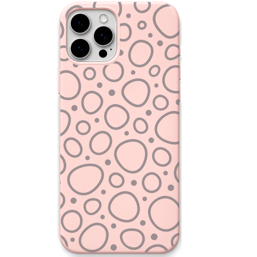 Orbit Mood engraved silicone phone cover in Blush Pink