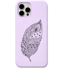 Free Spirit Feather patterned feather engraved pastel silicone phone cover in Lavender