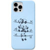 Panda Branch Club pandas on branches engraved pastel silicone phone cover in Sky Blue