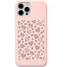 Daisy Love Hearts daisy heart pattern engraved pastel silicone phone cover in Blush Pink