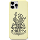 Odisha in Every Stroke Peacock engraved pastel silicone phone cover in Lemon Yellow