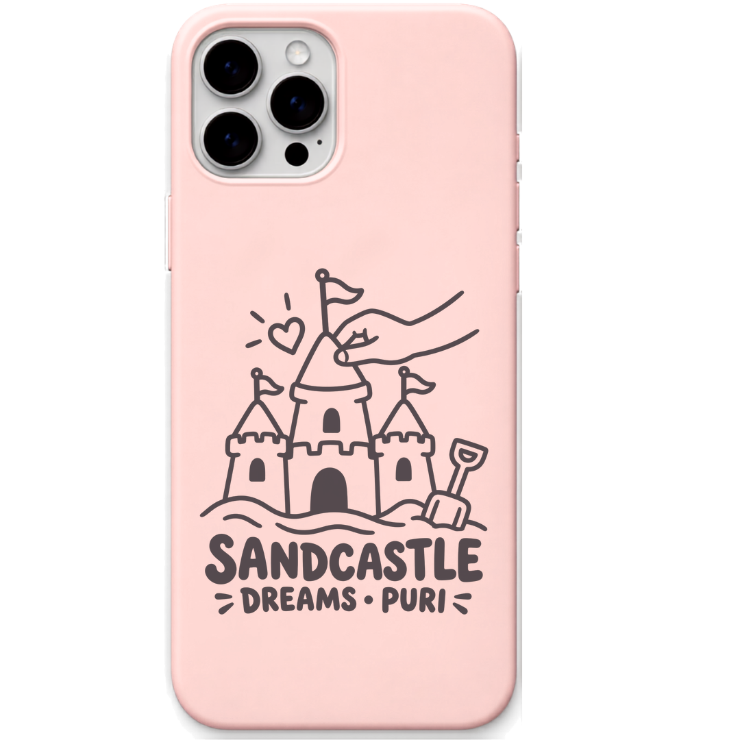 Sandcastle Dreams Puri engraved pastel silicone phone cover in Blush Pink