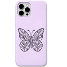 Free Spirit Butterfly ornamental butterfly engraved pastel silicone phone cover in Lavender