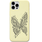 Wings Unbound ornamental butterfly engraved pastel silicone phone cover in Lemon Yellow