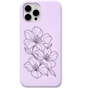 Petal Current flowing floral line art engraved pastel silicone phone cover in Lavender