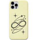 Infinite Orbit celestial infinity engraved pastel silicone phone cover in Lemon Yellow