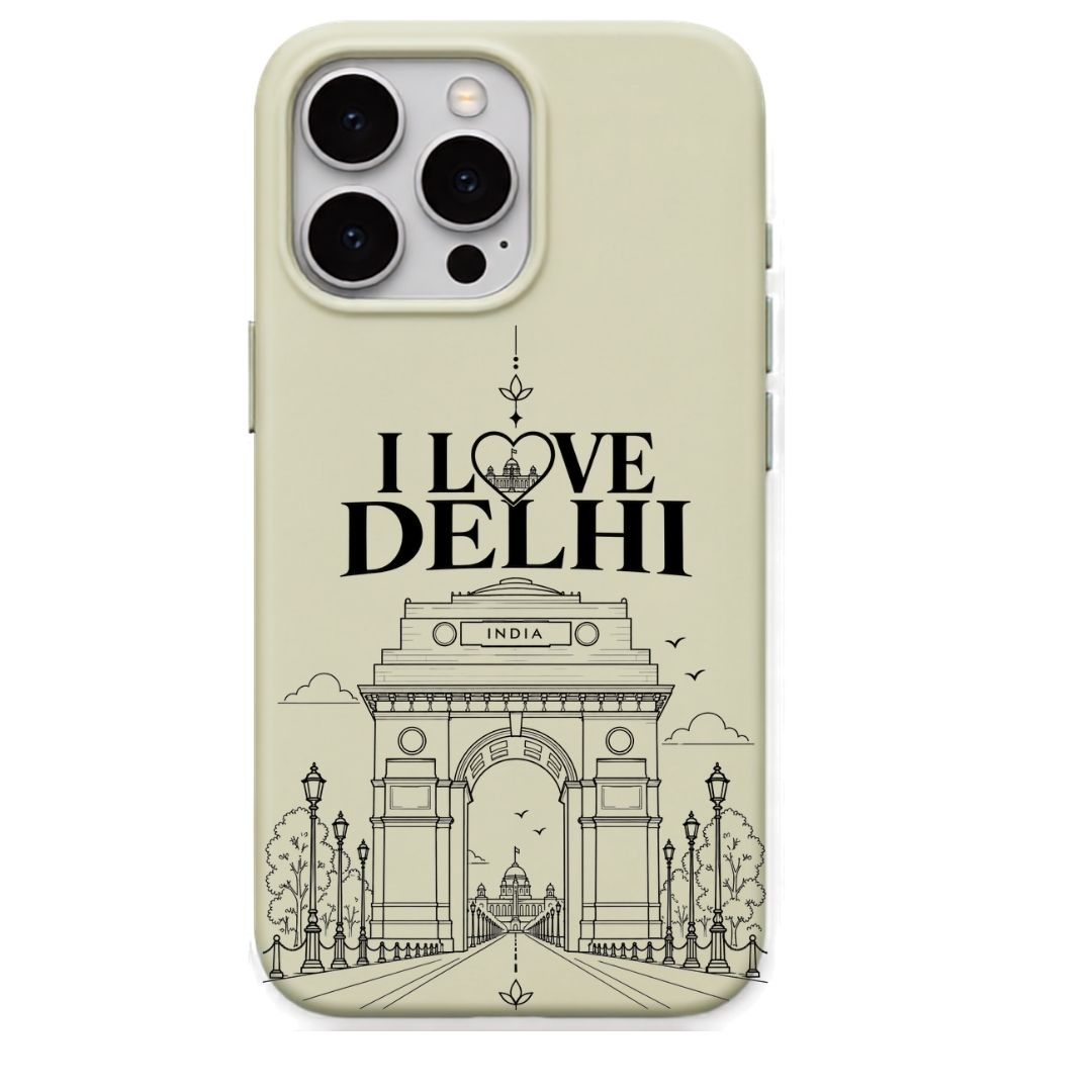 I Love Delhi regional Indian iPhone cover in Lemon Yellow