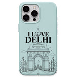 I Love Delhi regional Indian iPhone cover in Mint Green