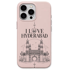 I Love Hyderabad regional Indian iPhone cover in Blush Pink