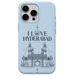 I Love Hyderabad regional Indian iPhone cover in Sky Blue