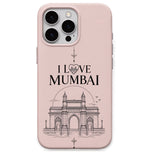 I Love Mumbai regional Indian iPhone cover in Blush Pink