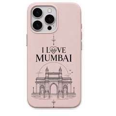 I Love Mumbai regional Indian iPhone cover in Blush Pink