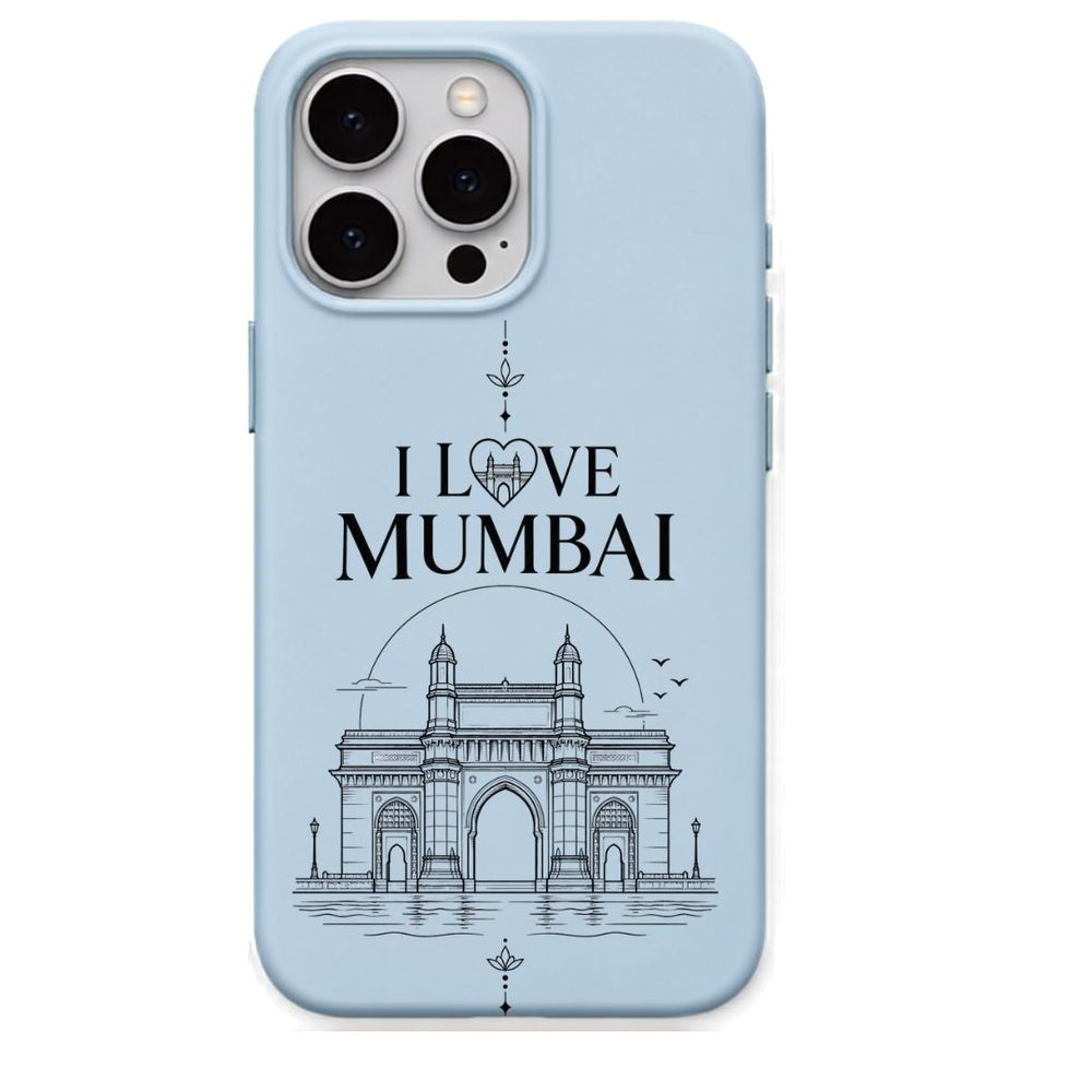 I Love Mumbai regional Indian iPhone cover in Sky Blue