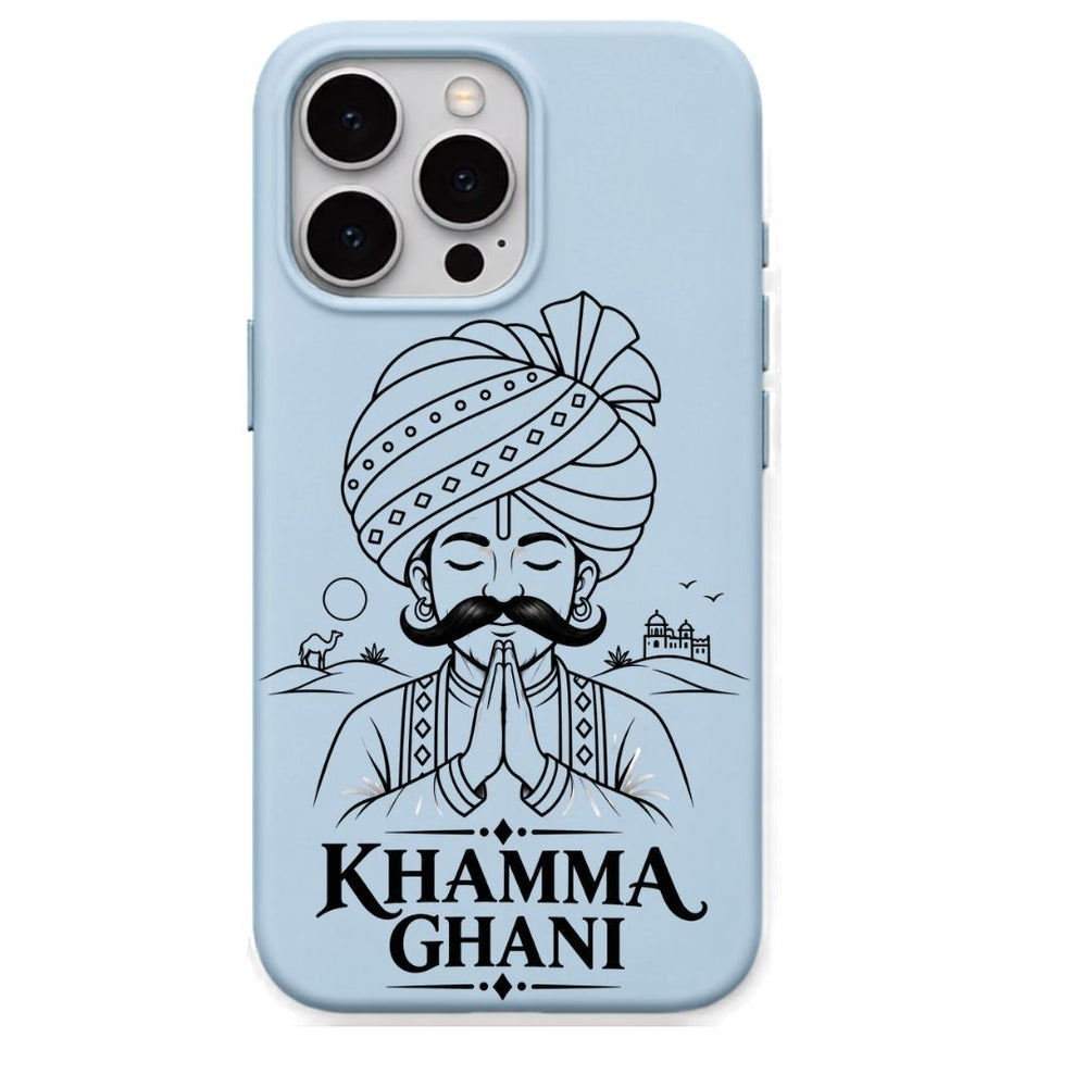 Khamma Ghani regional Indian iPhone cover in Sky Blue