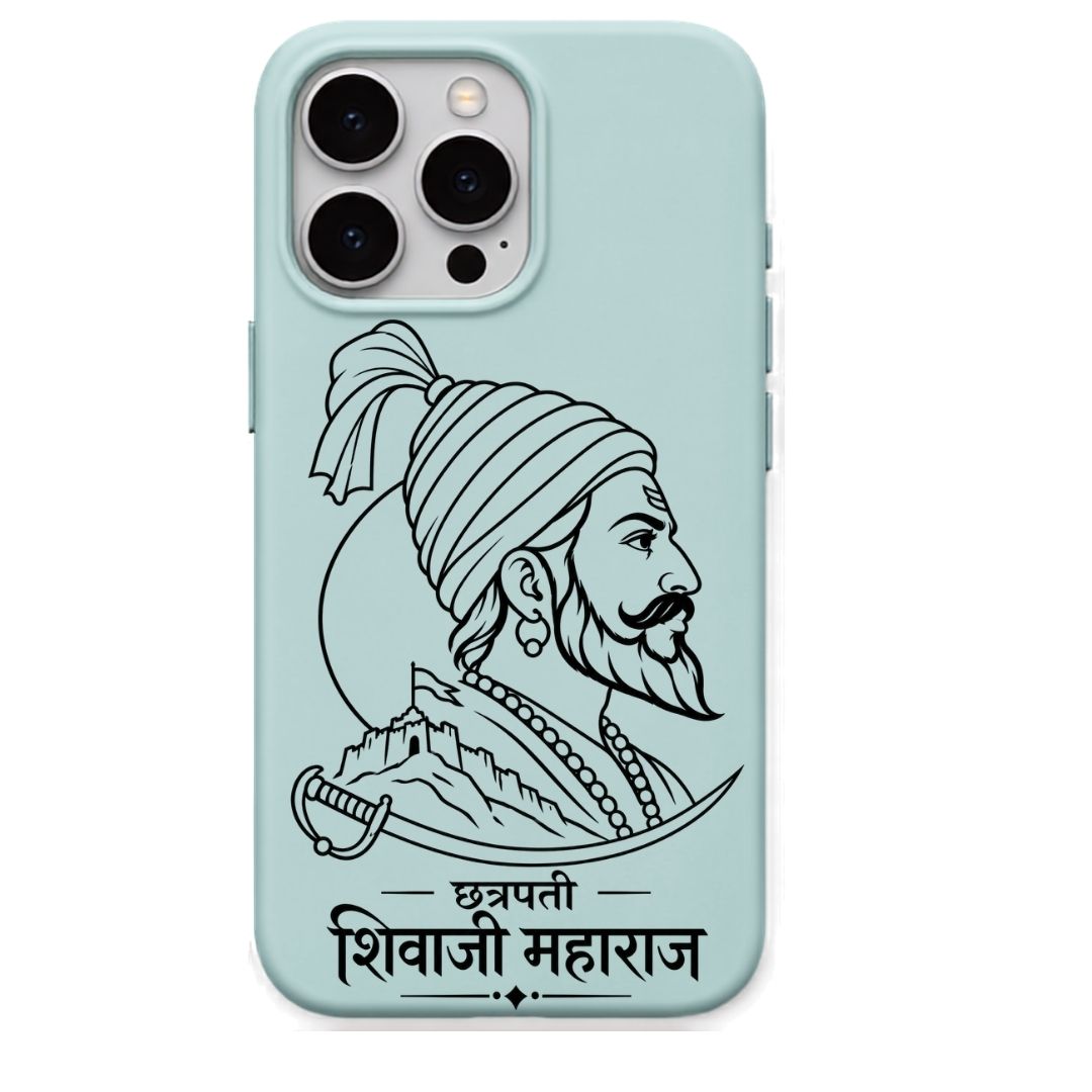 Shivaji Maharaj regional Indian iPhone cover in Mint Green