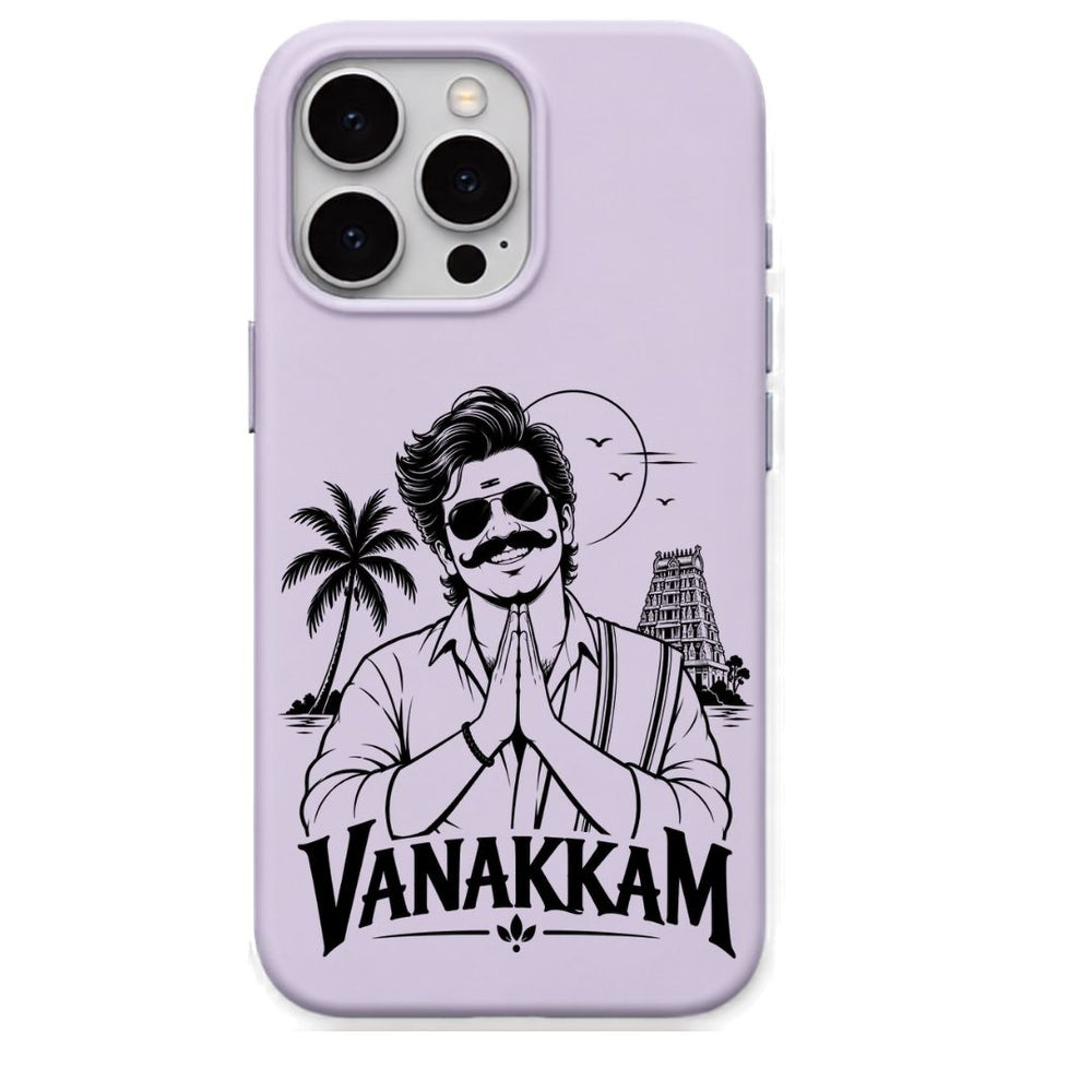 Vanakkam regional Indian iPhone cover in Lavender