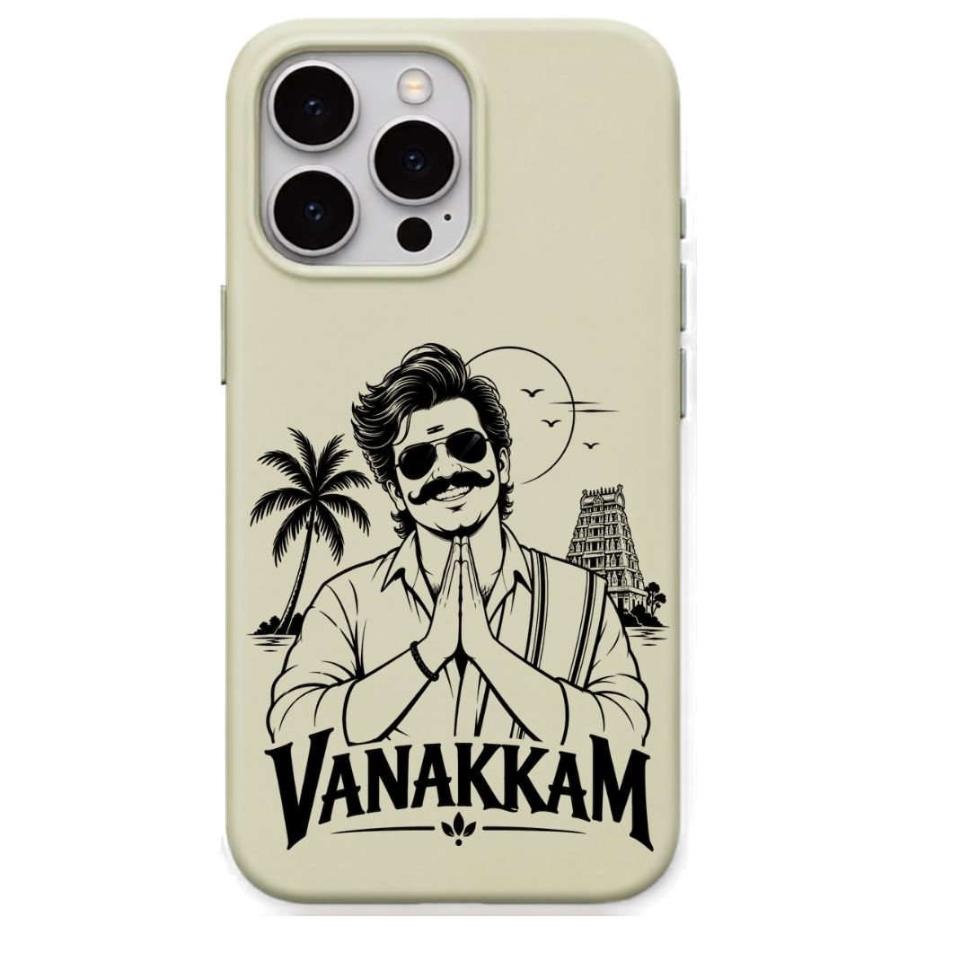 Vanakkam regional Indian iPhone cover in Lemon Yellow