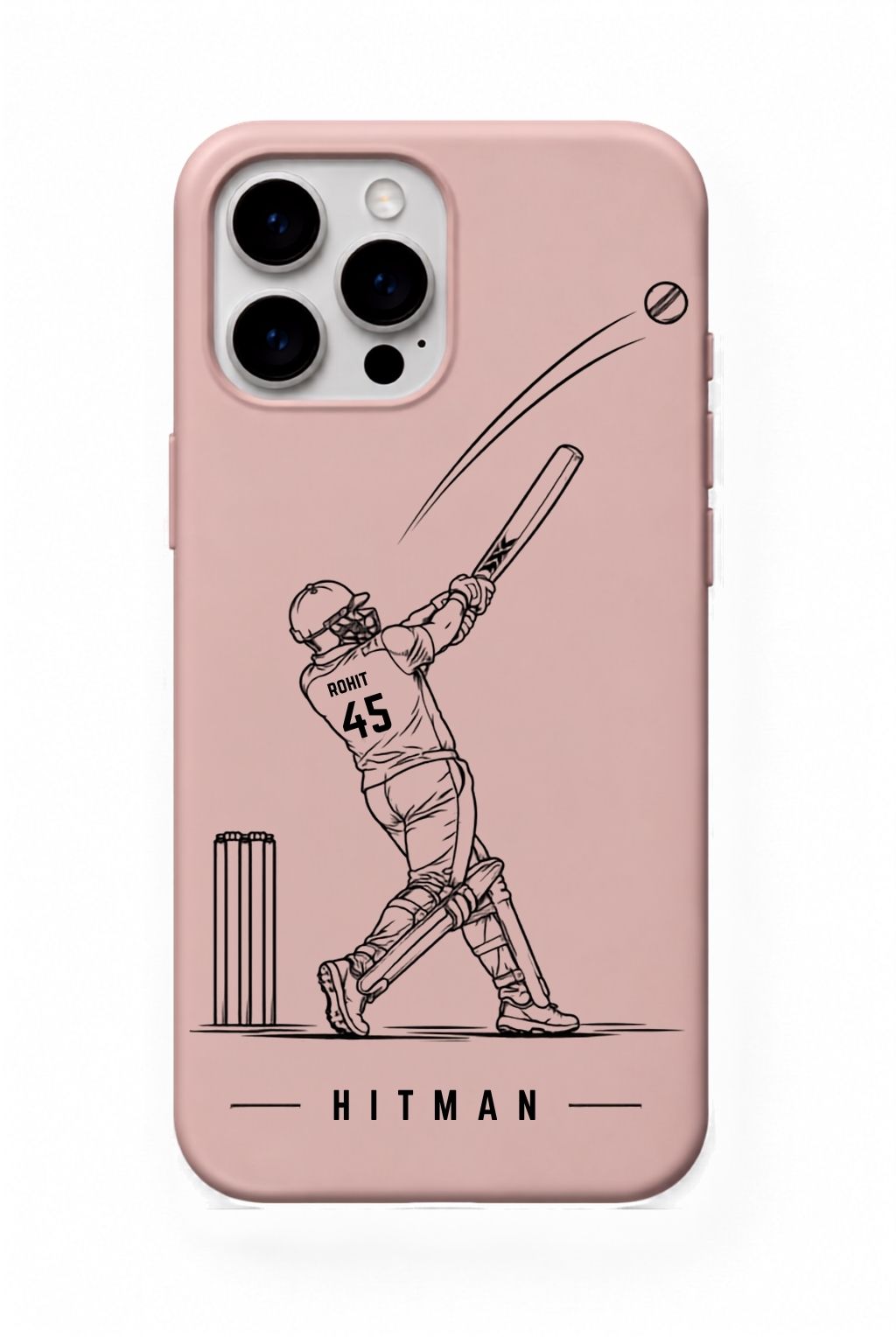Rohit Blush Pink cricket mobile cover