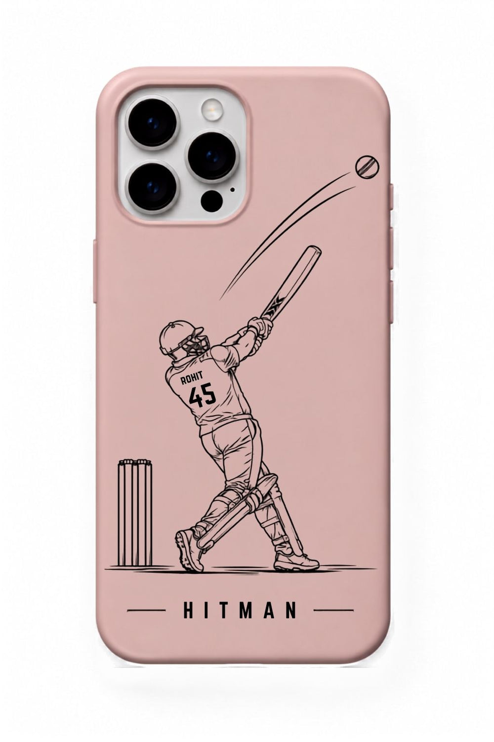 Rohit Blush Pink cricket mobile cover