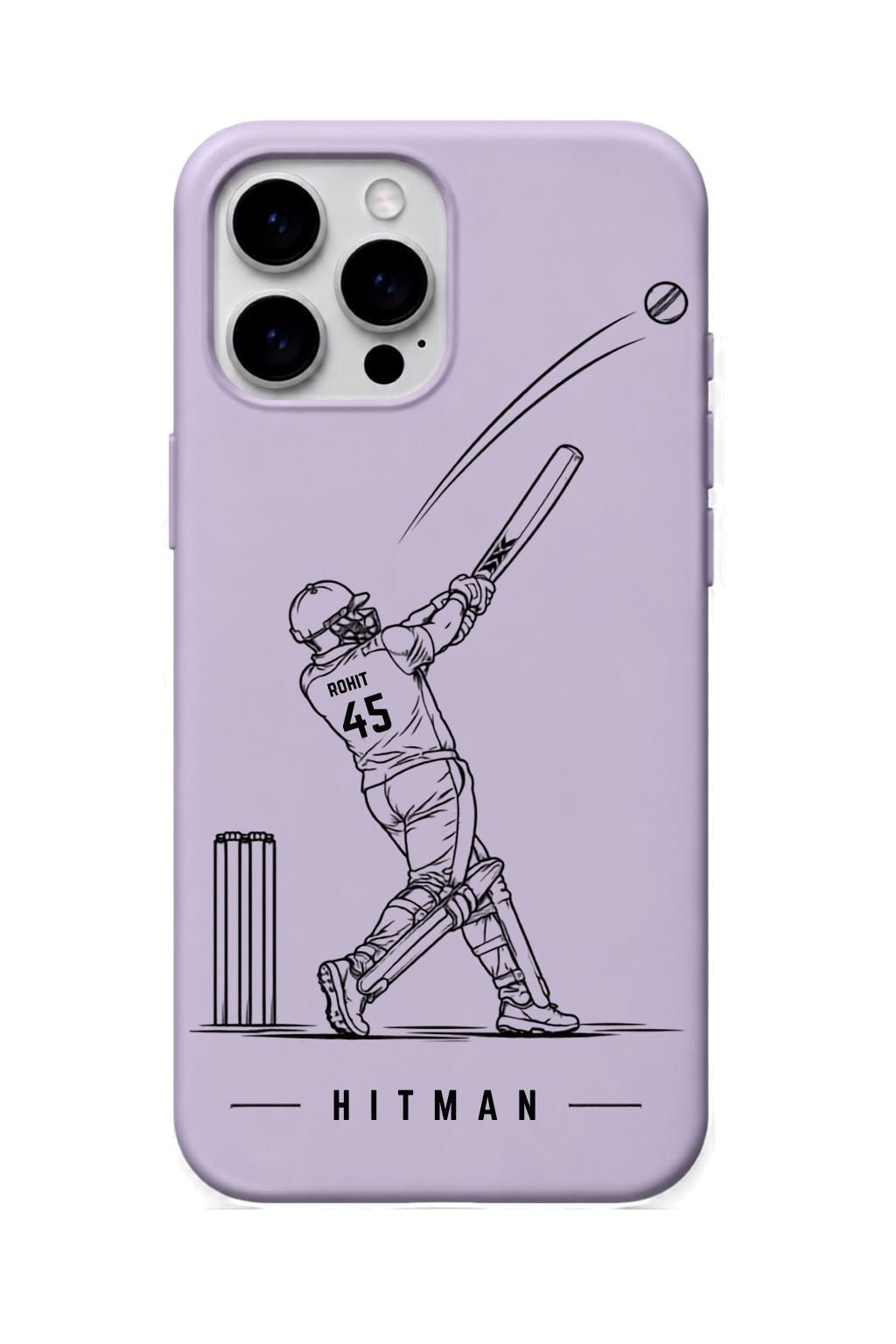 Rohit Lavender cricket mobile cover
