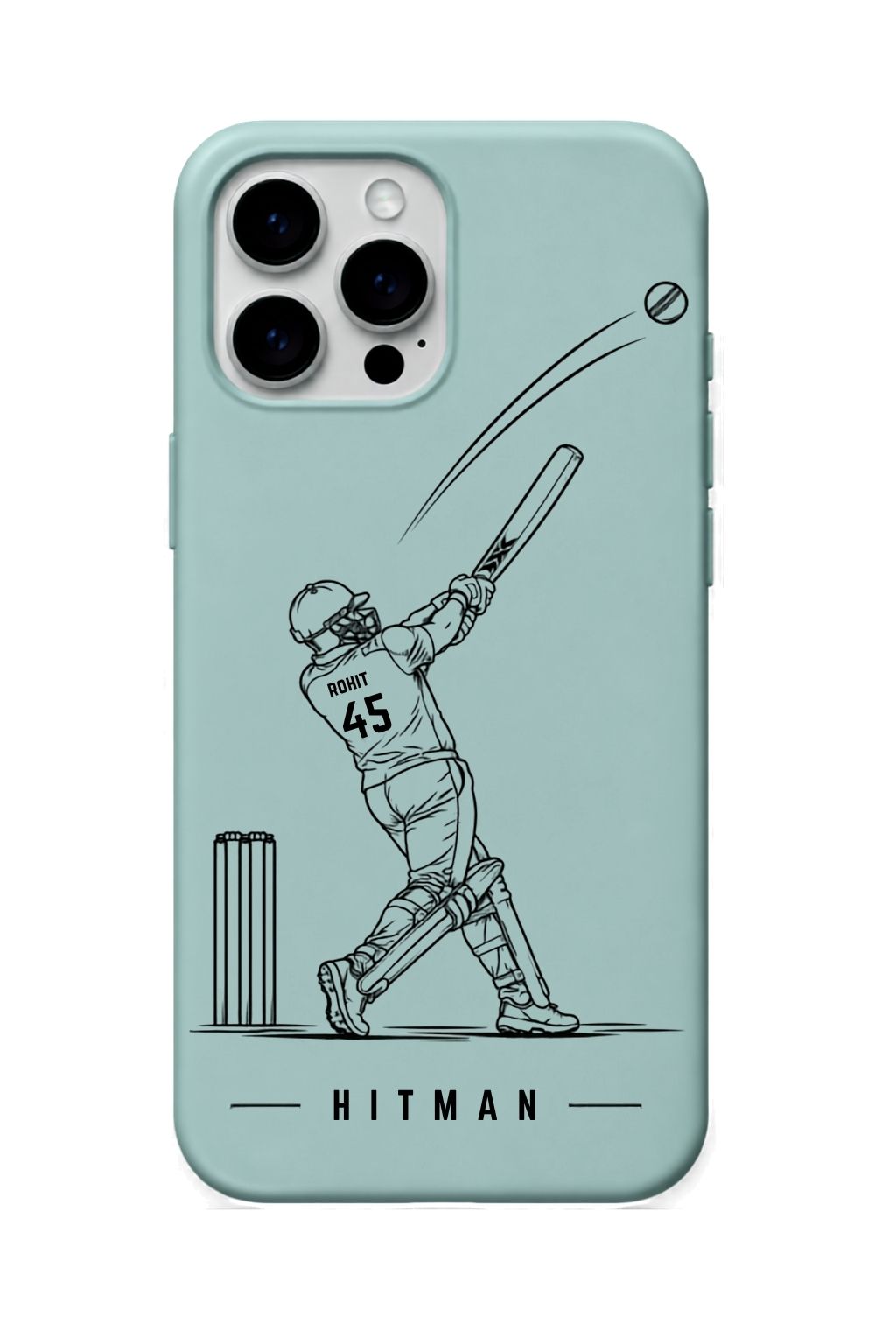 Rohit Mint Green cricket mobile cover