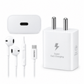 Samsung 25W GAN Adapter Charger With Type C to C Cable (White Adapter With Cable)