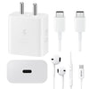 Samsung 25W GAN Adapter Charger With Type C to C Cable (White Adapter With Cable)