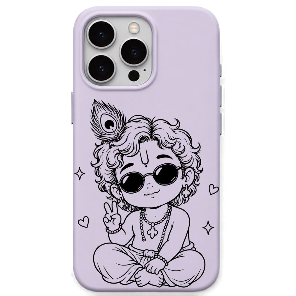 Cool Little Krishna phone cover in Lavender