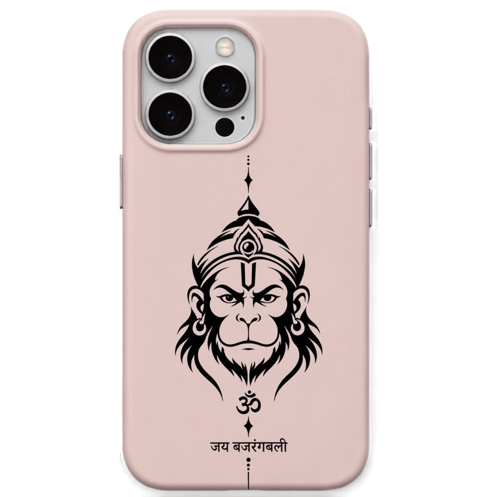 Jai Bajrangbali Hanuman phone cover in Blush Pink