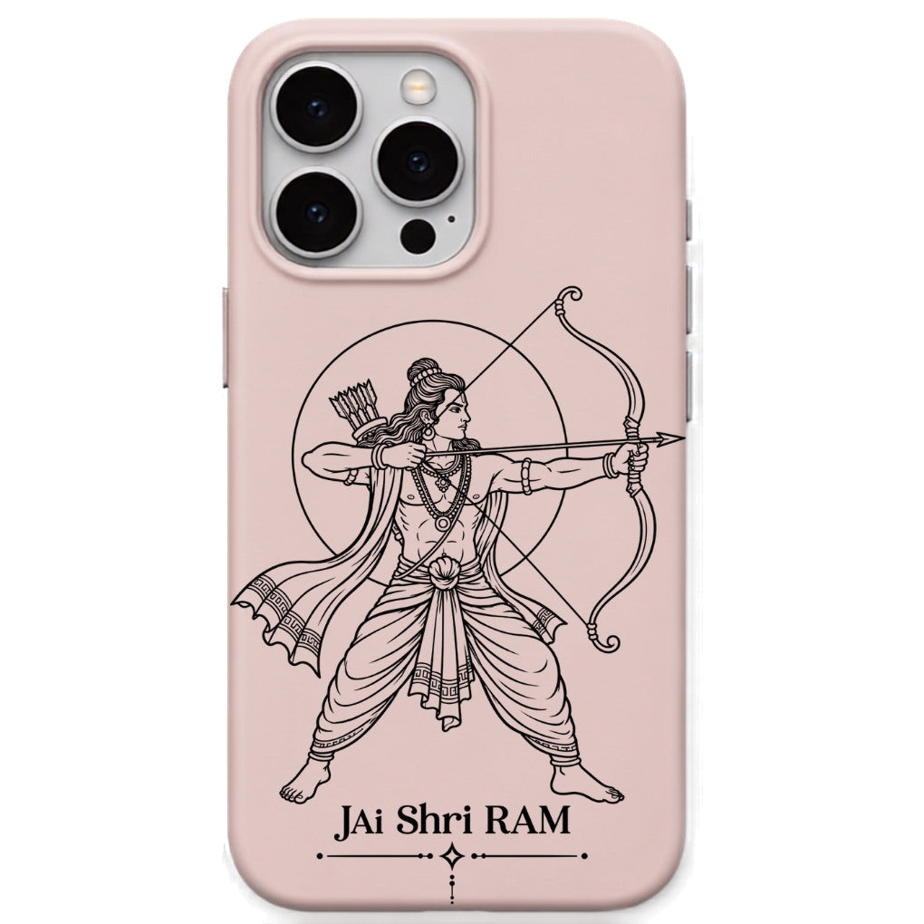 Jai Shri Ram Archer phone cover in Blush Pink