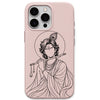 Krishna Bansuri Portrait phone cover in Blush Pink