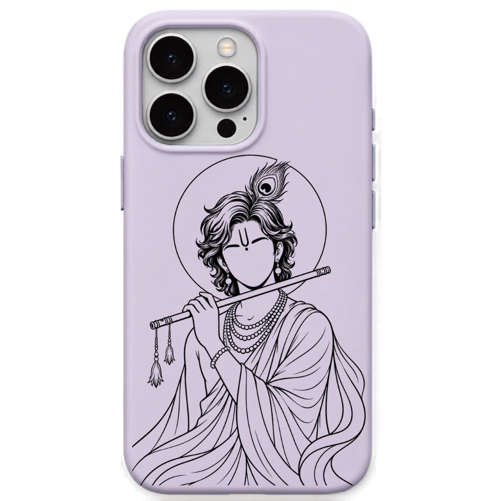 Krishna Bansuri Portrait phone cover in Lavender