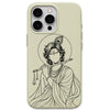 Krishna Bansuri Portrait phone cover in Lemon Yellow