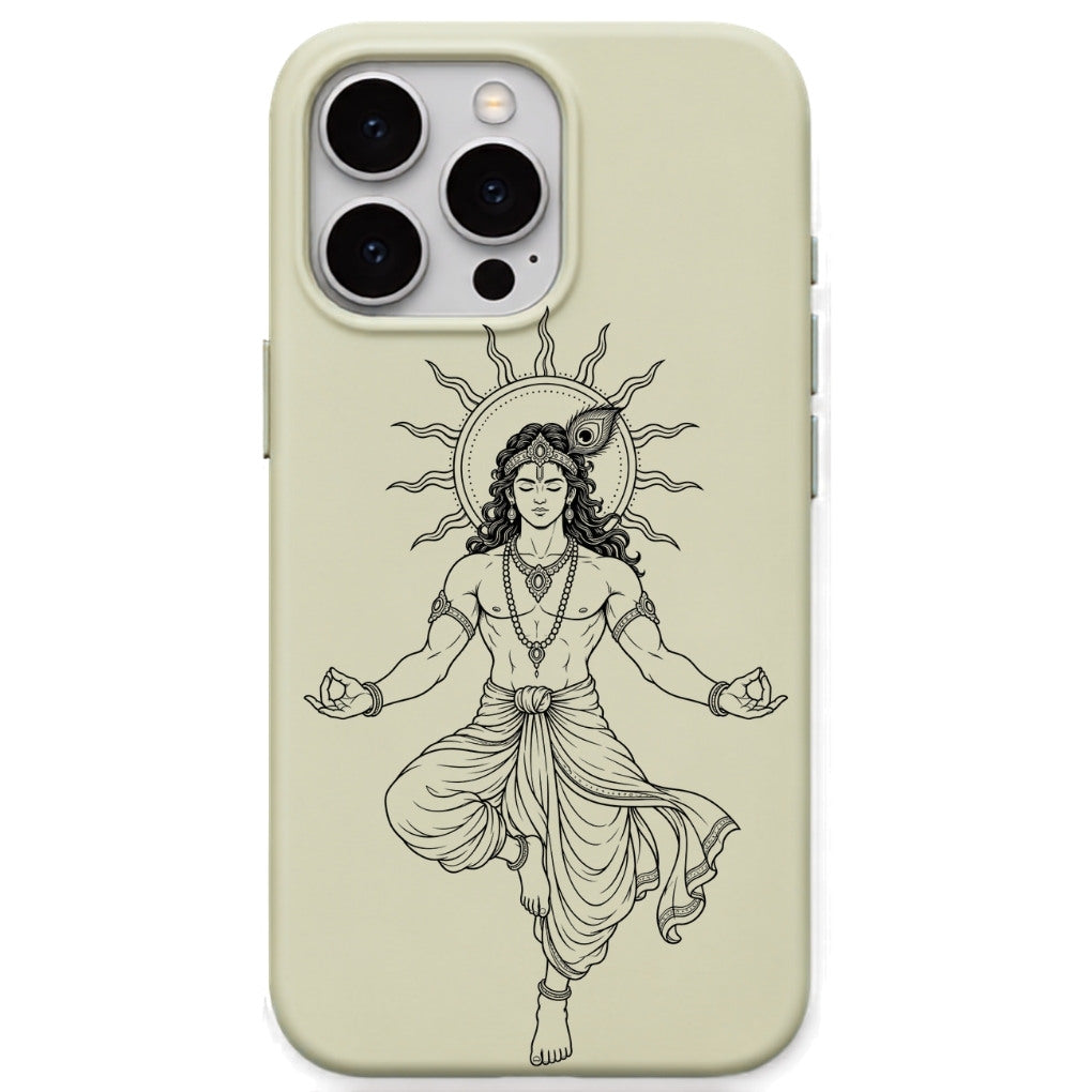 Krishna Radiant Calm phone cover in Lemon Yellow
