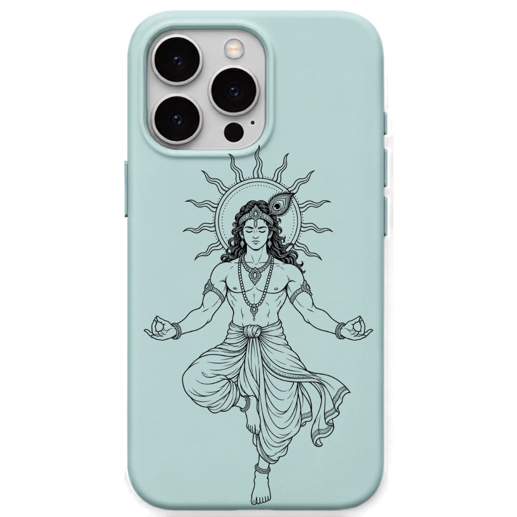 Krishna Radiant Calm phone cover in Mint Green