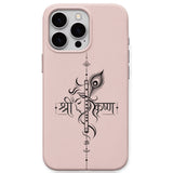 Shri Krishna Flute Typography phone cover in Blush Pink