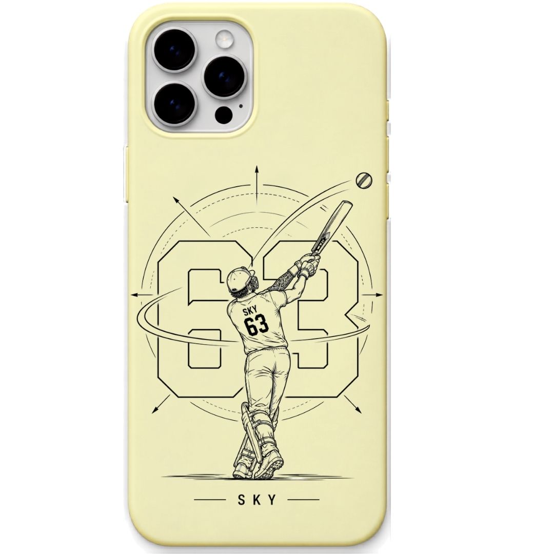 Surya Kumar Yadav Lemon Yellow cricket mobile cover