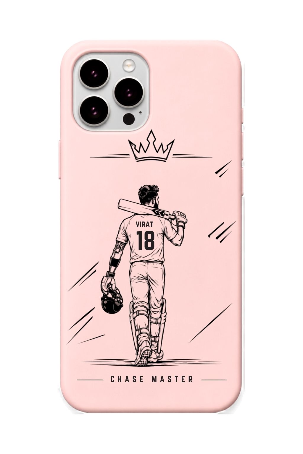 Virat King Blush Pink cricket mobile cover