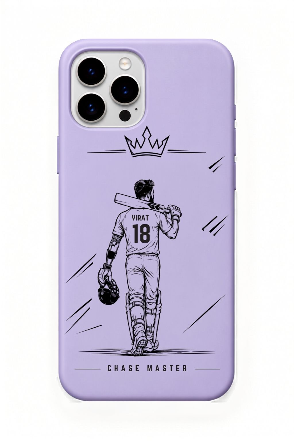 Virat King Lavender cricket mobile cover