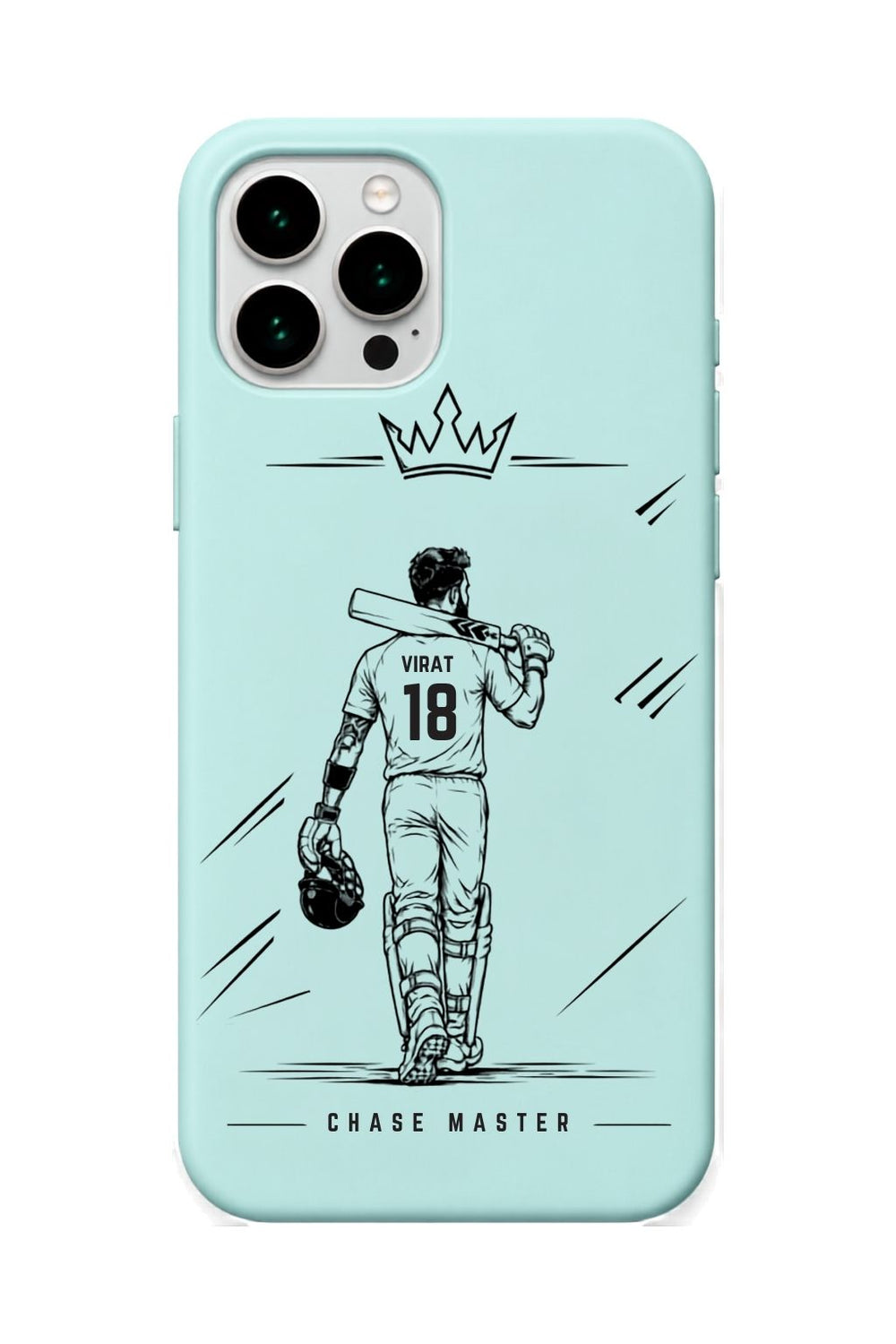 Virat King Mint Green cricket mobile cover