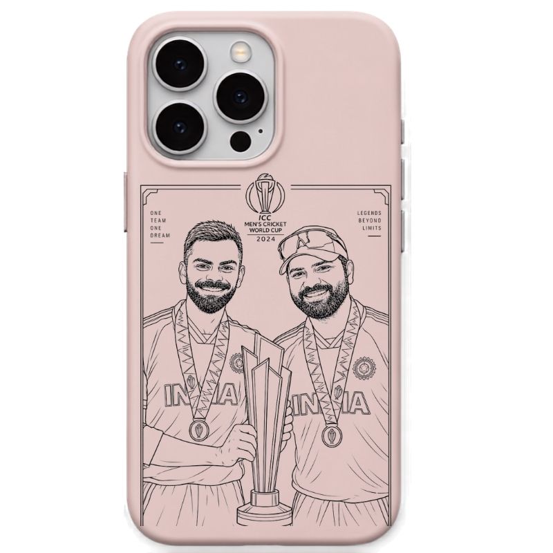 Virat & Rohit Worldcup Blush Pink cricket mobile cover