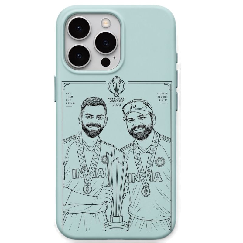 Virat & Rohit Worldcup Mint Green cricket mobile cover