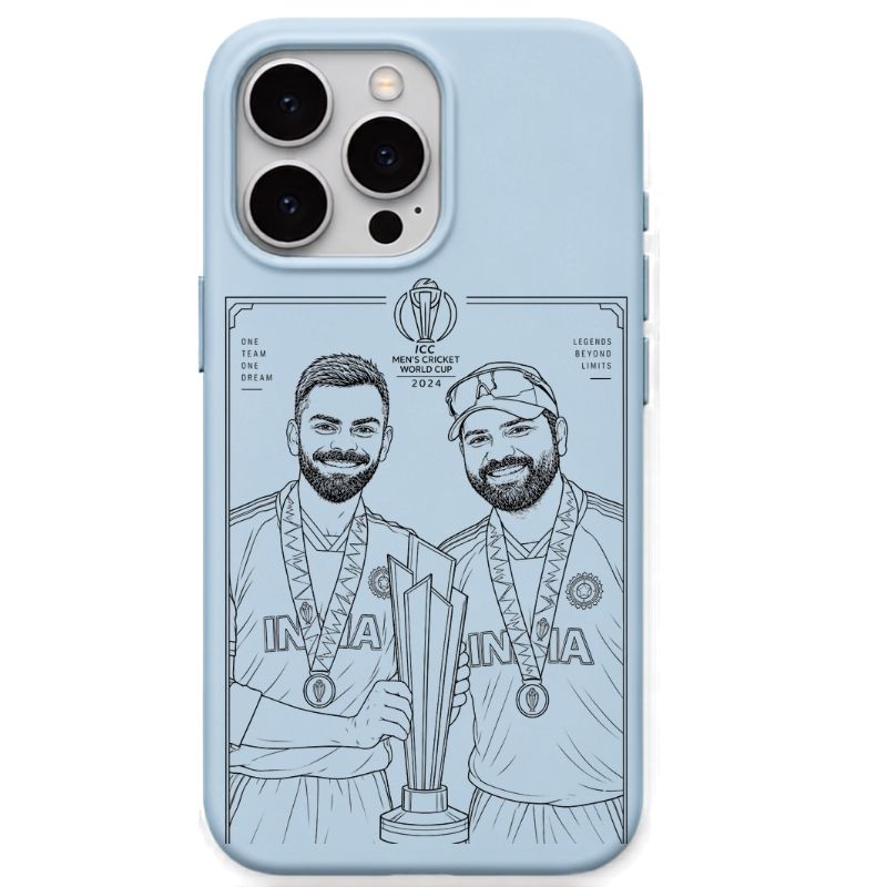 Virat & Rohit Worldcup Sky Blue cricket mobile cover