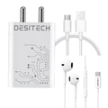 DesiTech 80W FlashCharge Charger for Vivo & iQOO | Adapter + Type-C Cable